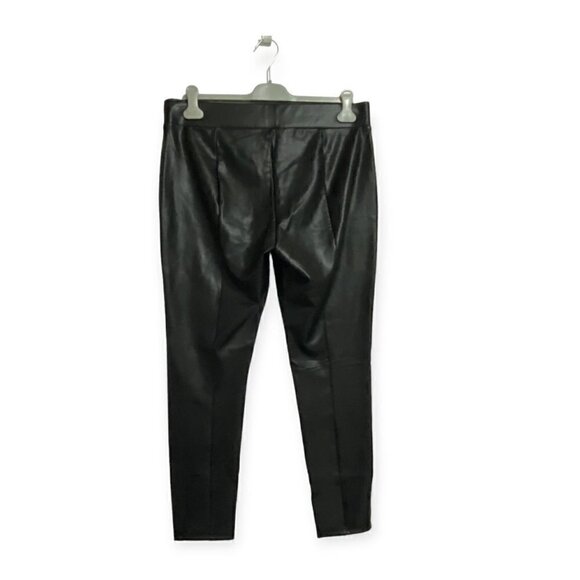 Loft Black Faux Leather Stretch Pants/Leggings, Size L - Picture 2 of 9